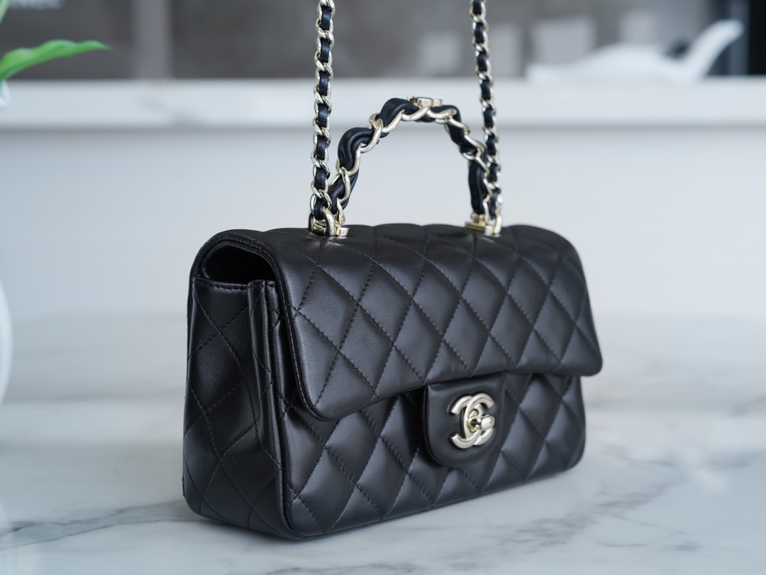 Chanel 23K Double C Handle CF Bag, Black  