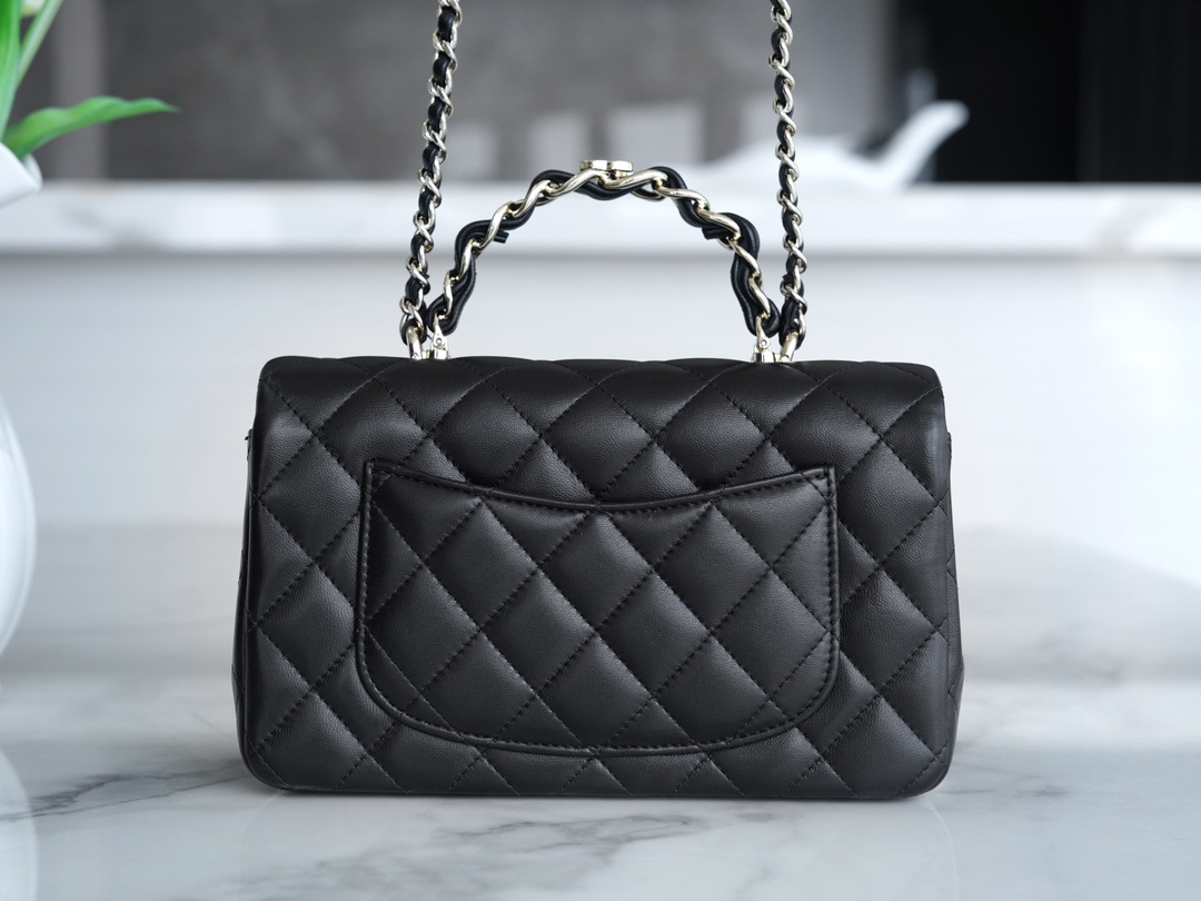 Chanel 23K Double C Handle CF Bag, Black  