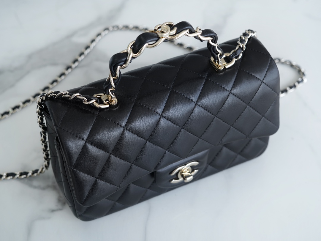 Chanel 23K Double C Handle CF Bag, Black  