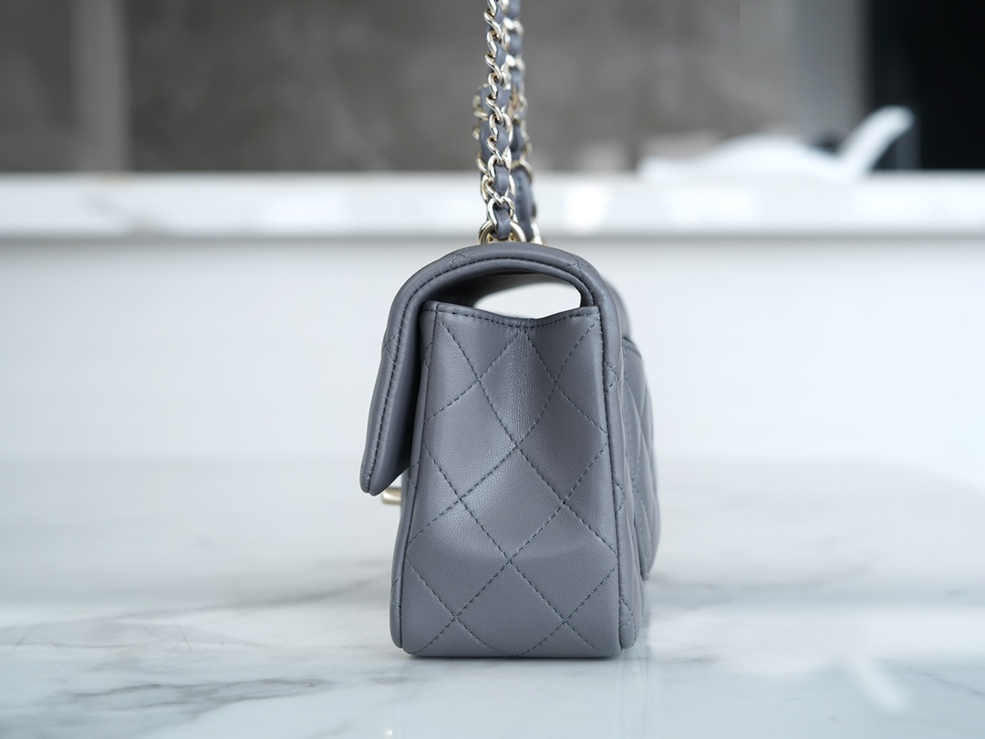 Chanel 23K Double C Handle CF Bag, Dark Gray  