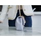 Chanel 24P Pearl Chain Square Boy Bag, Light Gray-Blue  