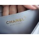 Chanel 24P Pearl Chain Square Boy Bag, Light Gray-Blue  