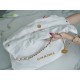 Chanel 22P Bag, Medium Size, White with Gold Hardware  