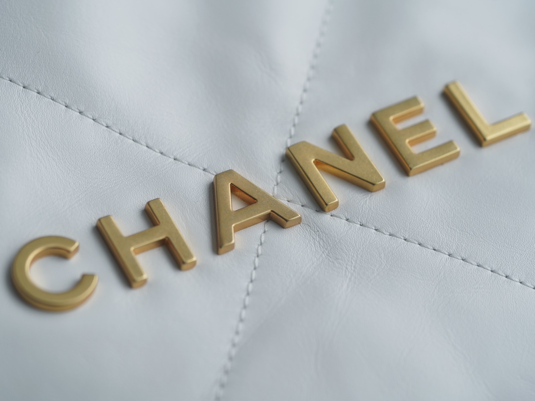 Chanel 22P Bag, Medium Size, White with Gold Hardware  