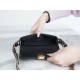 Chanel 23K Fall/Winter 19 Large Shoulder Strap Baguette Bag, Black with Gold Wrinkled Leather  