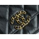 Chanel 23K Fall/Winter 19 Large Shoulder Strap Baguette Bag, Black with Gold Wrinkled Leather  