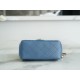 Chanel 23K Metal Ball Square Boy Bag, Haze Blue, Lambskin  