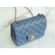 Chanel 23K Metal Ball Square Boy Bag, Haze Blue, Lambskin  