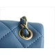 Chanel 23K Metal Ball Square Boy Bag, Haze Blue, Lambskin  