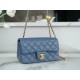 Chanel 23K Metal Ball Mini Square Boy Bag, Haze Blue, Gold Metal  