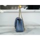 Chanel 23K Metal Ball Mini Square Boy Bag, Haze Blue, Gold Metal  