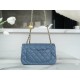 Chanel 23K Metal Ball Mini Square Boy Bag, Haze Blue, Gold Metal  