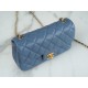 Chanel 23K Metal Ball Mini Square Boy Bag, Haze Blue, Gold Metal  