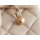 Chanel 23K Metal Ball Square Boy Bag, Apricot, Gold Metal  