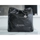 Chanel 22P Spring/Summer New 22 Bag, Black with Silver Hardware, Large Size  