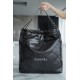 Chanel 22P Spring/Summer New 22 Bag, Black with Silver Hardware, Large Size  