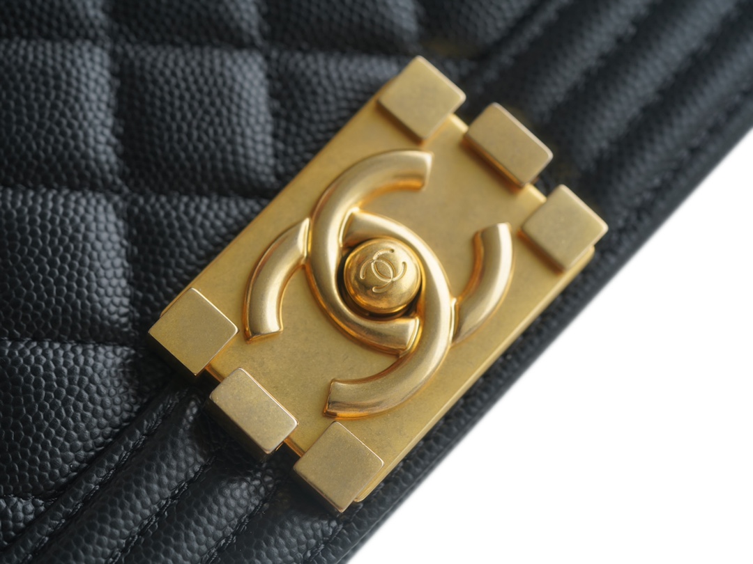 Chanel Leboy Small Ball Pattern, Black with Gold Hardware, Small Size, Caviar Leather  