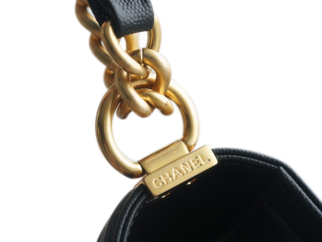 Chanel Leboy Small Ball Pattern, Black with Gold Hardware, Small Size, Caviar Leather  