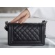 Chanel Leboy Small Ball Pattern, Black with Silver Hardware, Small Size, Caviar Leather  