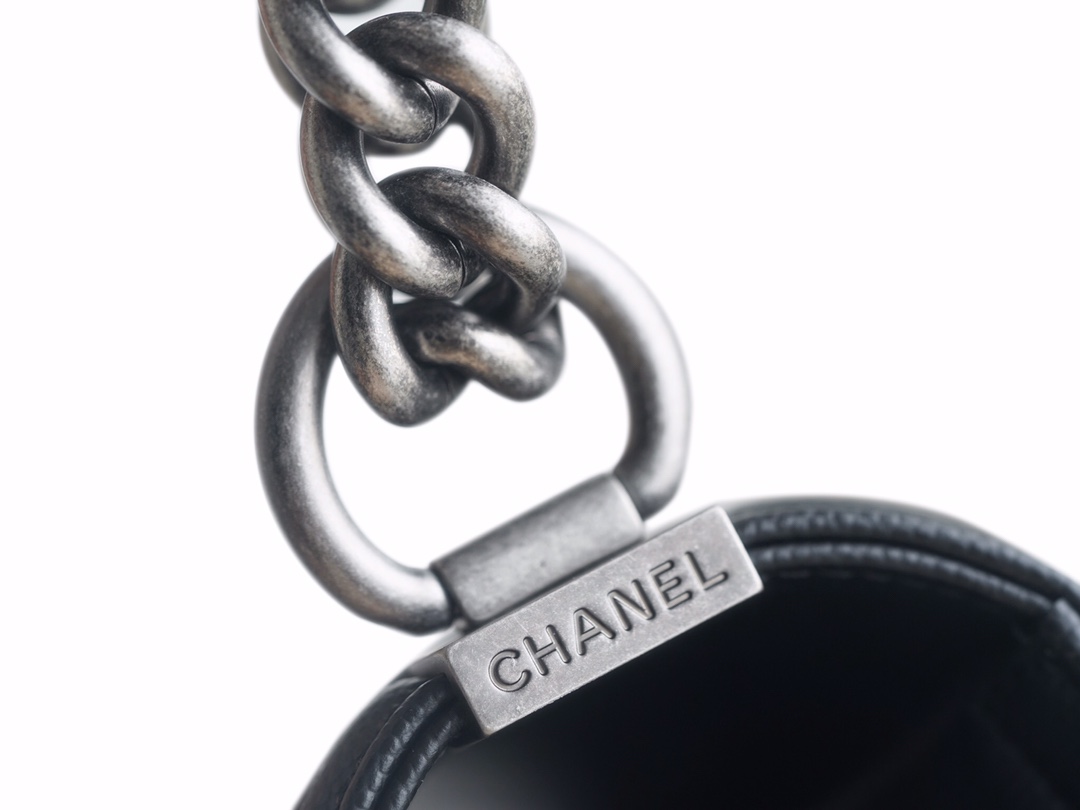 Chanel Leboy Small Ball Pattern, Black with Silver Hardware, Small Size, Caviar Leather  