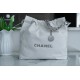 Chanel 22P Bag, White with Silver Hardware, Small Size  