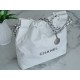 Chanel 22P Bag, White with Silver Hardware, Small Size  