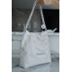 Chanel 22P Bag, White with Silver Hardware, Small Size  