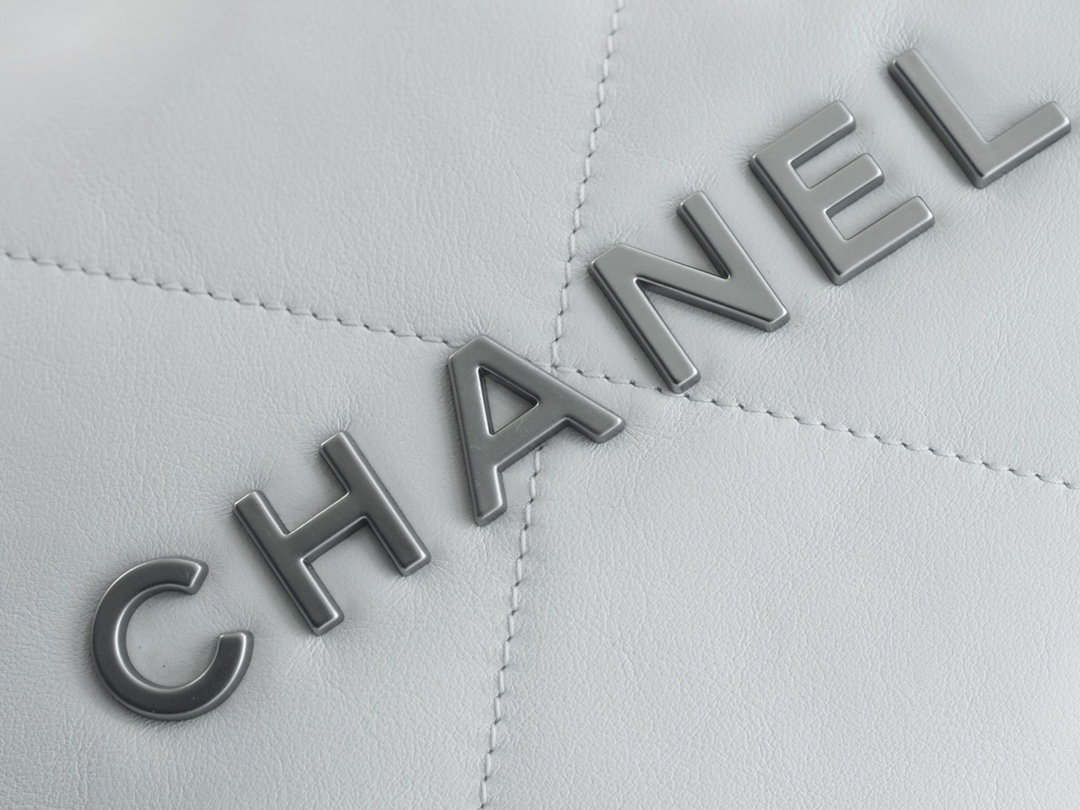 Chanel 22P Bag, White with Silver Hardware, Small Size  