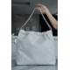 Chanel 22P Bag, White with Silver Hardware, Medium Size  