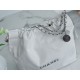 Chanel 22P Bag, White with Silver Hardware, Medium Size  