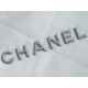 Chanel 22P Bag, White with Silver Hardware, Medium Size  