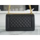 Chanel Leboy Small Ball Pattern, Black with Gold Hardware, Medium Size, Caviar Leather  