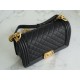 Chanel Leboy Small Ball Pattern, Black with Gold Hardware, Medium Size, Caviar Leather  