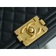 Chanel Leboy Small Ball Pattern, Black with Gold Hardware, Medium Size, Caviar Leather  