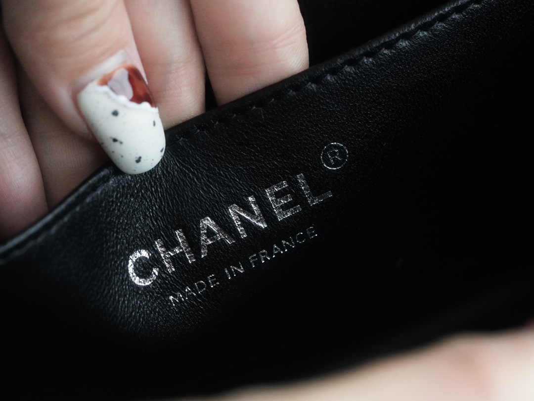 Chanel Leboy Small Ball Pattern, Black with Silver Hardware, Medium Size, Caviar Leather