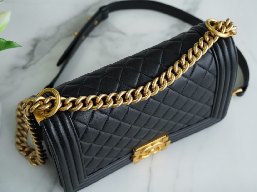 Chanel Leboy Medium Size, Black with Gold Hardware, Lambskin