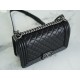 Chanel Leboy Medium Size, Black with Silver Hardware, Lambskin  