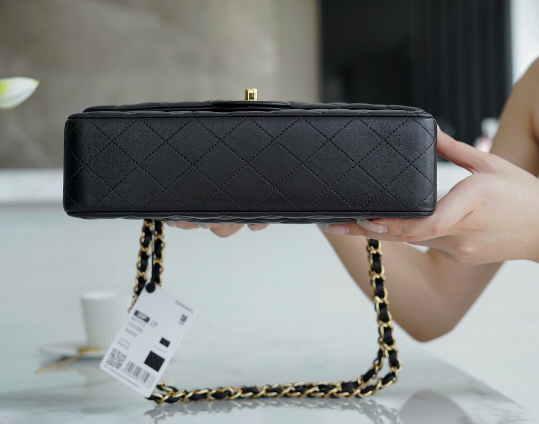 Classic Flap, Black with Gold Hardware, Lambskin