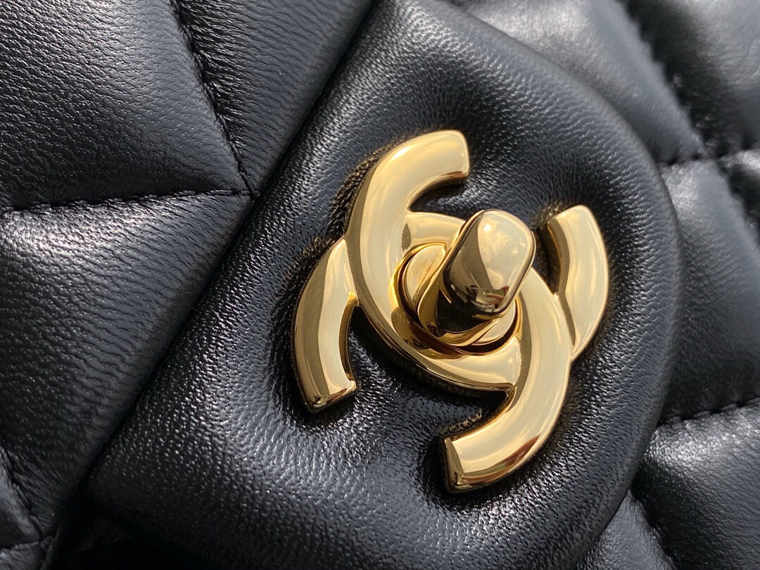 Classic Flap, Black with Gold Hardware, Lambskin