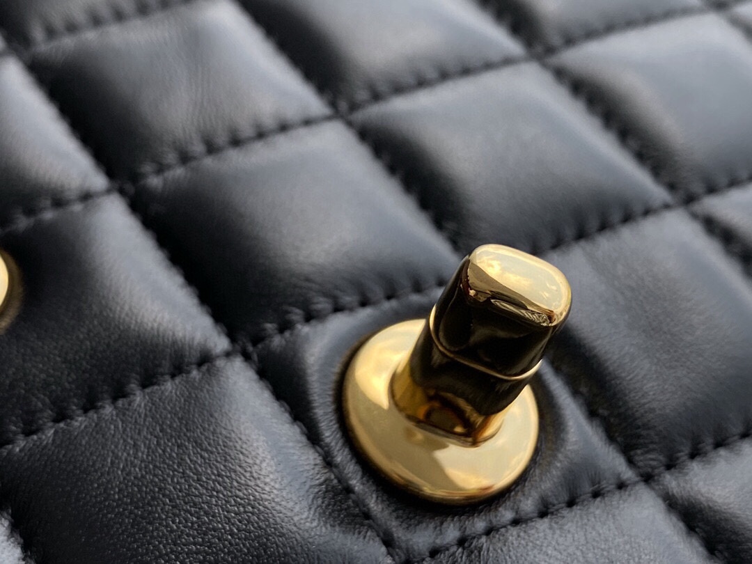 Classic Flap, Black with Gold Hardware, Lambskin