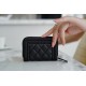 Chanel Leboy Zipper Coin Card Holder, Black with Gold Hardware, Caviar Leather  