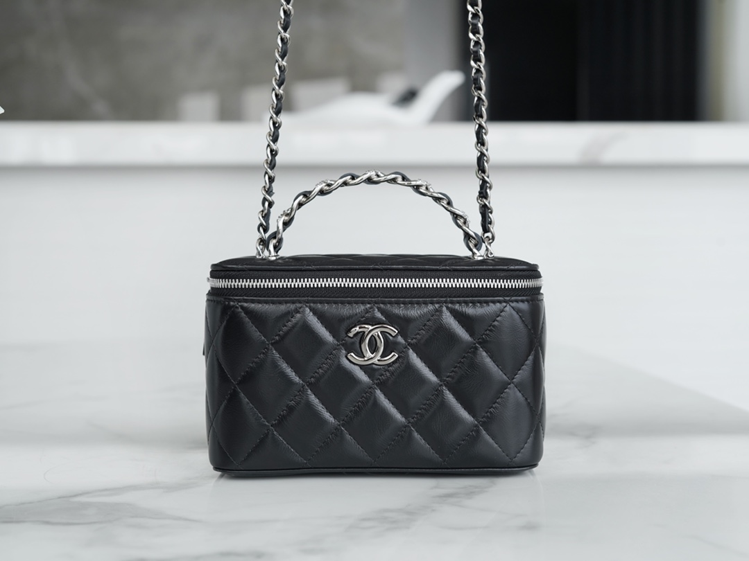 Chanel 23K Crystal Handle Long Box, Leather  