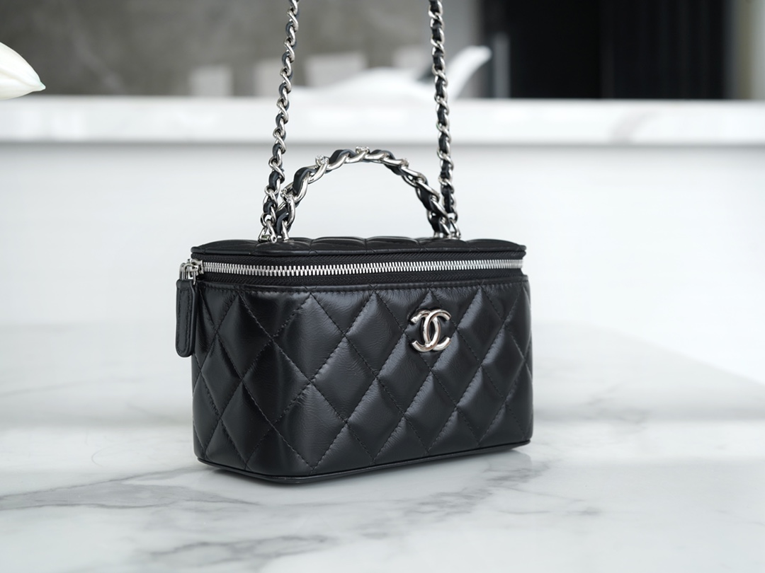 Chanel 23K Crystal Handle Long Box, Leather  