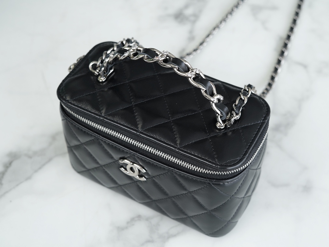 Chanel 23K Crystal Handle Long Box, Leather  