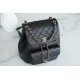 Chanel 23C Duma Backpack, Large Size, Black, Calfskin  