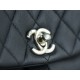 Chanel 23C Duma Backpack, Large Size, Black, Calfskin  