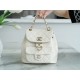 Chanel 22C Duma Backpack, Milk White, Waxed Leather  