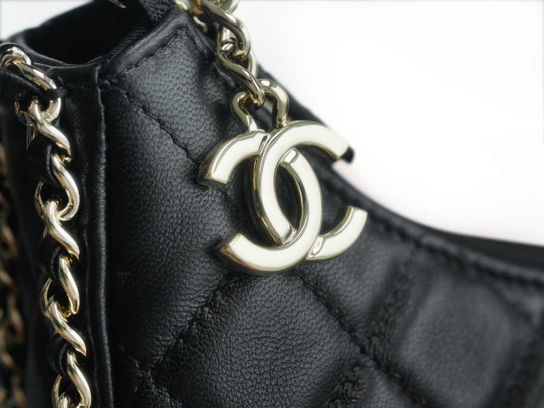 Chanel 23P Moon/Crescent Bag, Large Size, Black  