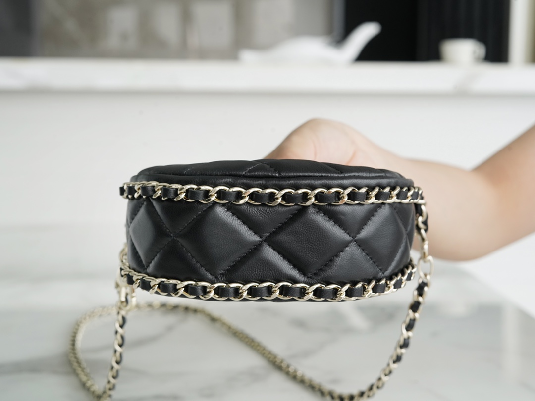 Chanel 23P Moon/Crescent Bag, Small Size, Black  