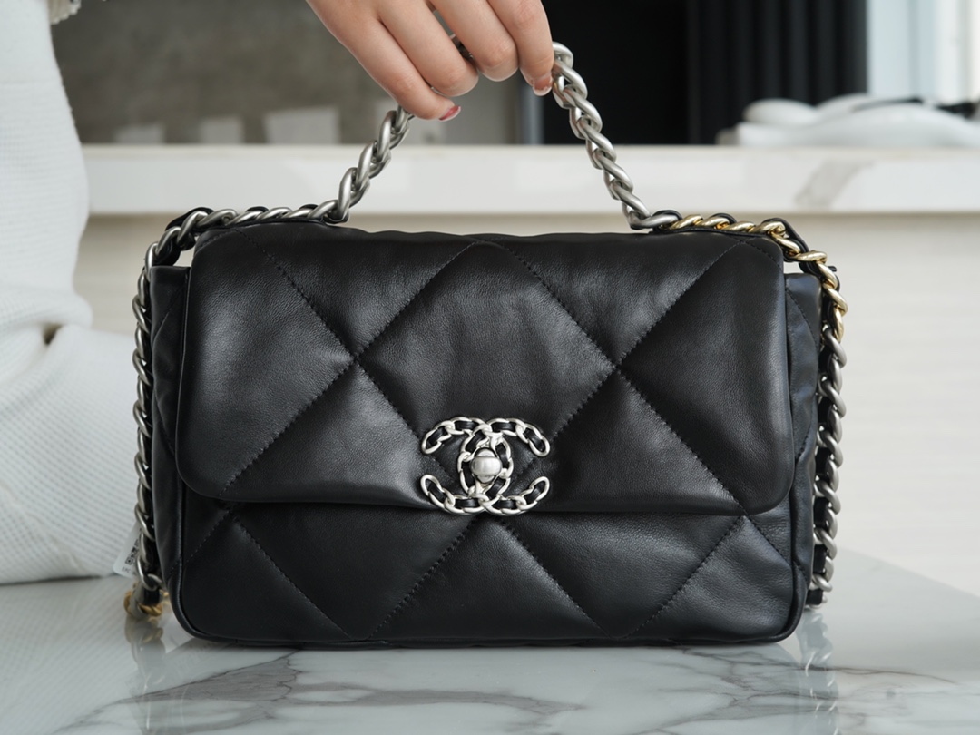 Chanel 19 Bag, Small Size, with Silver Accessories  